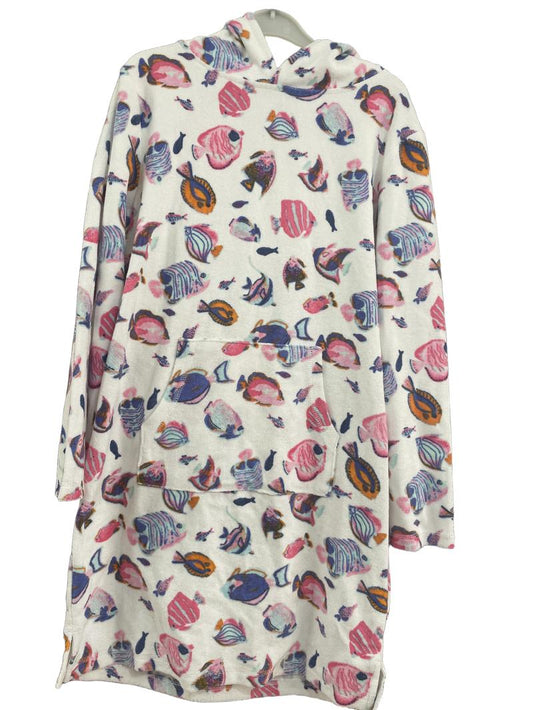 Preloved John Lewis - White Fish Print Terrycloth Towelling Robe (11-12y) - Swimwear