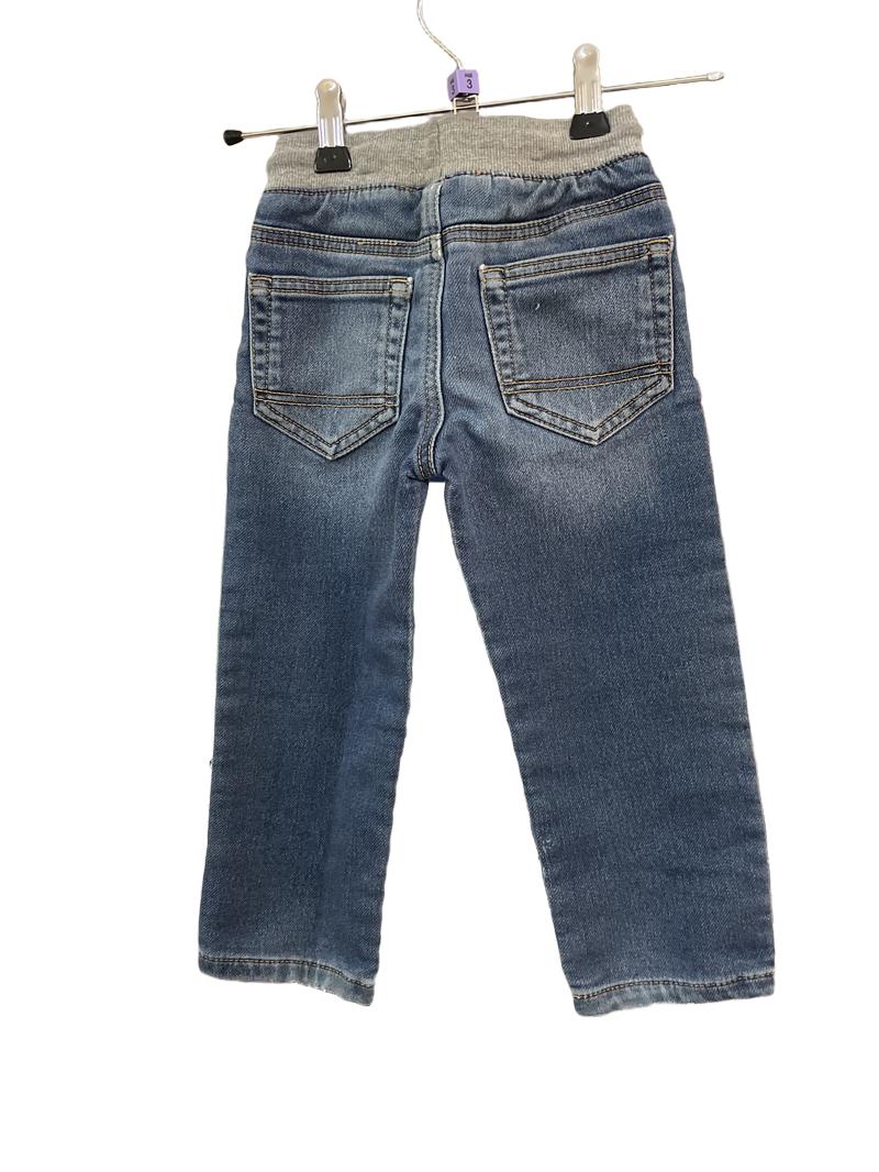Preloved Target - Blue Jeans, Pull On With Tie Waist (3-4y)