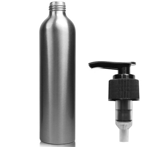 Brushed Aluminium Metal Bottle With Lotion Pump - 300 ml