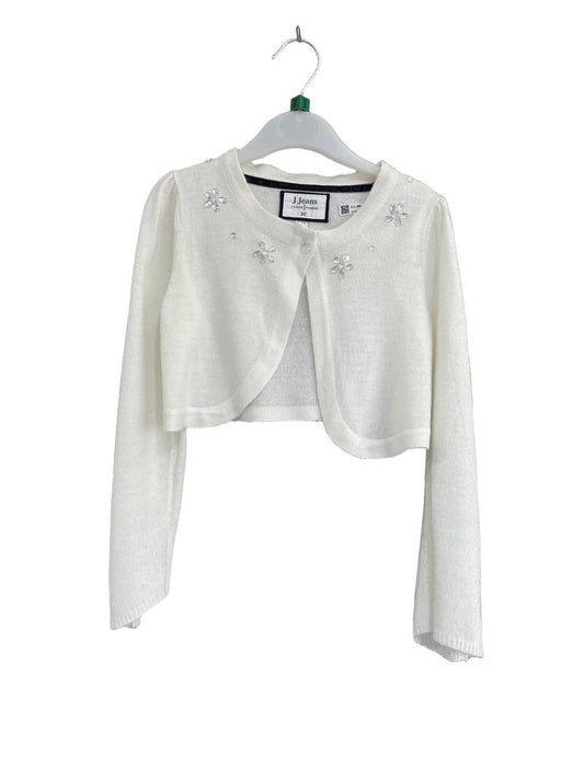 Preloved J Jeans - White Rhinestone Cardigan (5-6y)