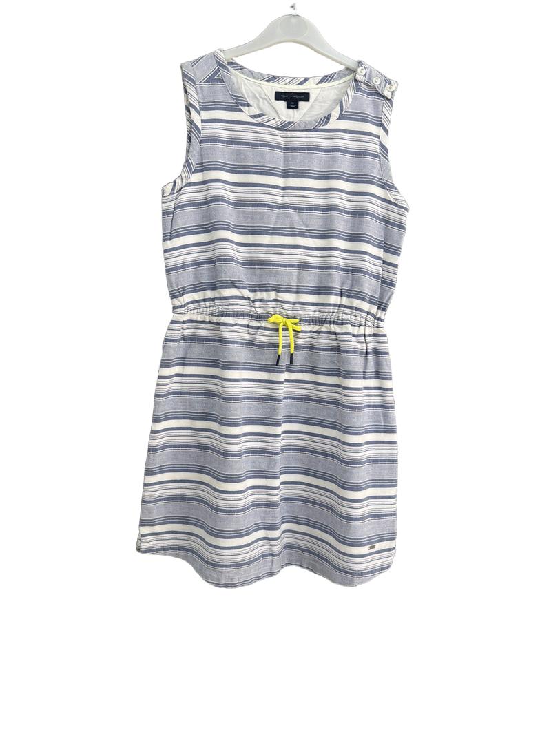 Preloved Tommy Hilfiger - Blue White Striped Sleeveless Sun Dress (12-13y)