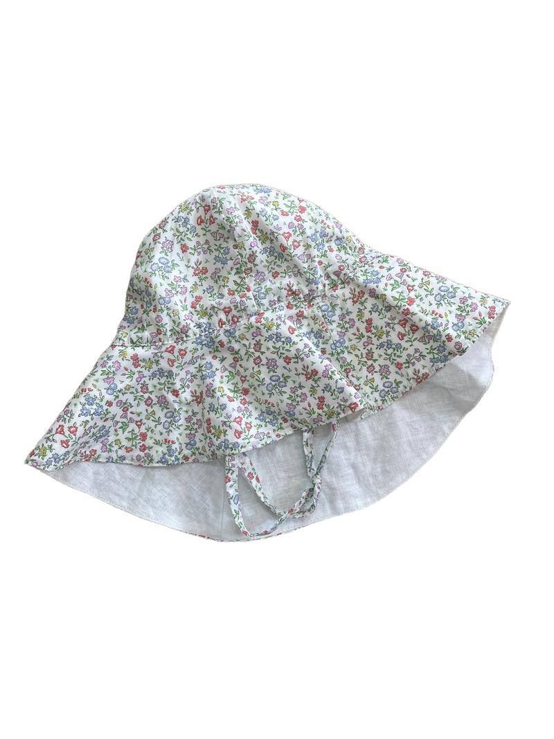 Preloved Olivier Baby & Kids London - Flower Print Linen Sun Hat - Accessories