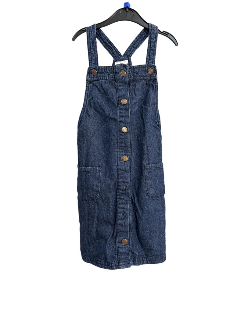 Preloved Max Studio - Denim Overall Dress Pinafore (6-7y)