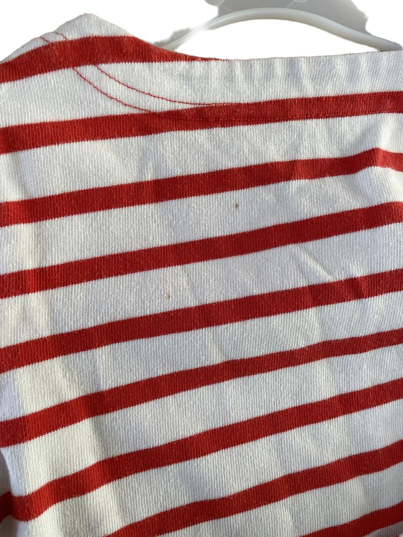 Preloved Boden - Top - Red White Breton Stripe Long-sleeved Shirt (5-6y)