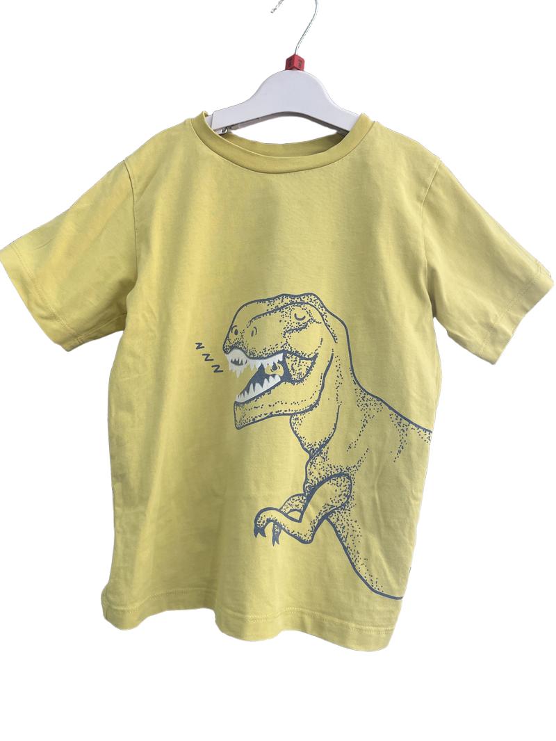Preloved Kite - Yellow Blue Dinosaur Short-sleeved Pyjama Set (8-9y)