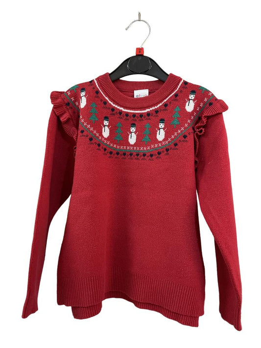 Preloved Ativo - Red Snowman Christmas Jumper (8-9y)