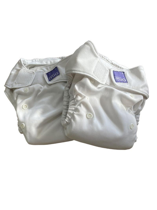 Preloved Bambino Mio - 2x Plain White Reusable Nappies.