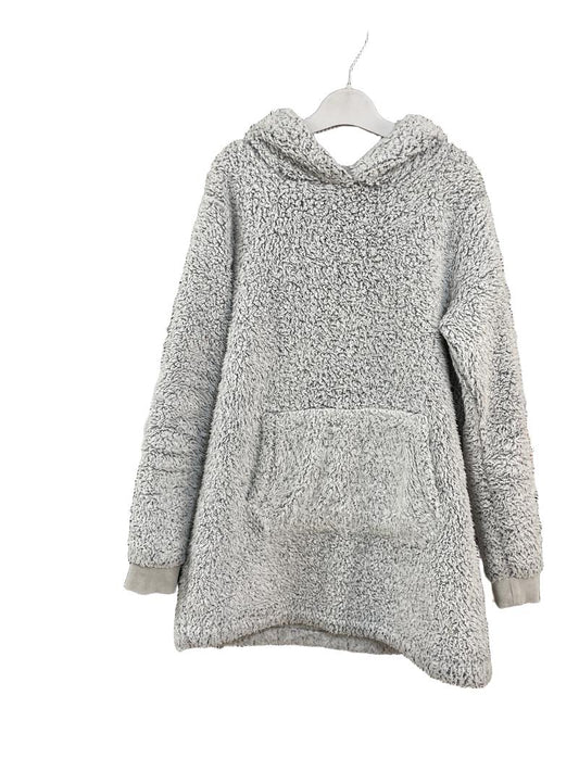 Preloved Fatface - White Fleece Borg Bear Hoodie (11-12y)