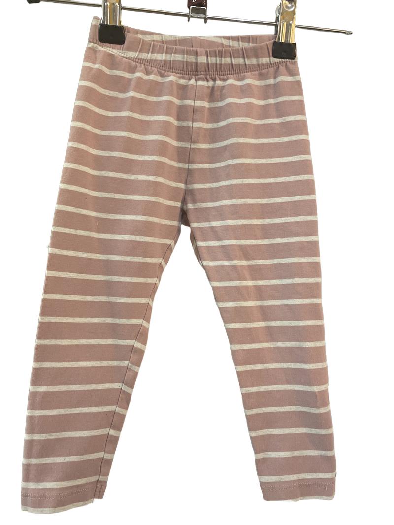 Preloved John Lewis - Pink White Stripe Leggings (2-3y)