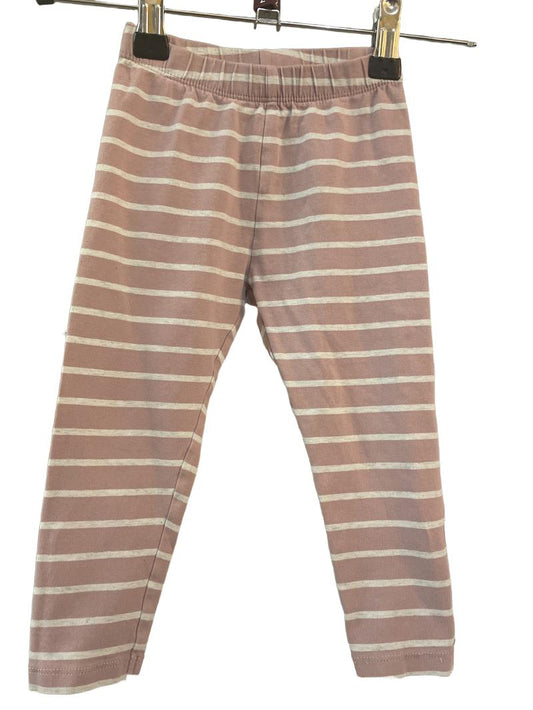 Preloved John Lewis - Pink White Stripe Leggings (2-3y)