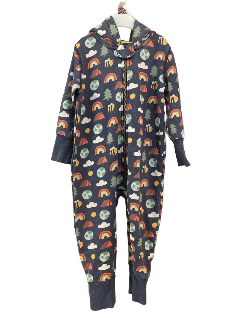 Preloved Frugi - Navy Camping Sweatsuit Onesie (18-24m)