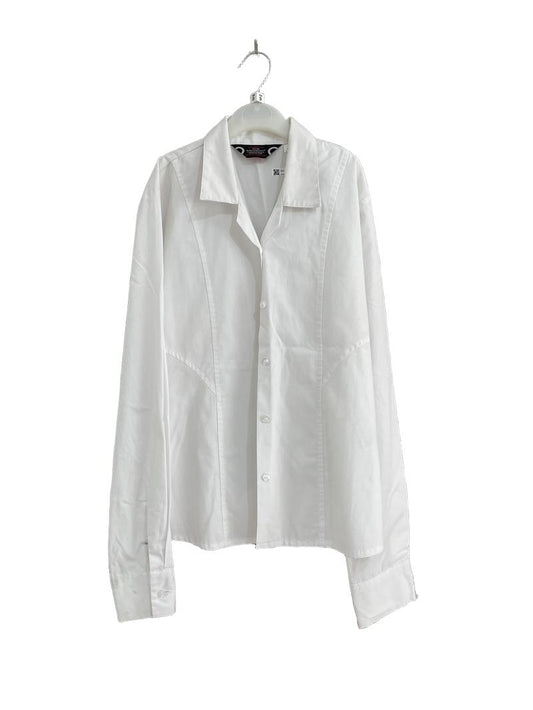Preloved Schoolblazer - White Long-sleeved School Uniform Shirt, 30" (9-10y)