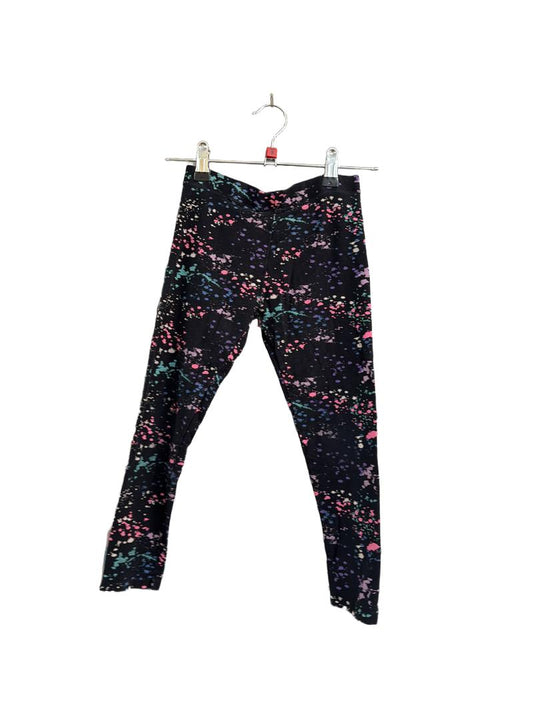 Preloved Next - Black Paint Splatter Pattern 3/4 Length Leggings (8-9y)