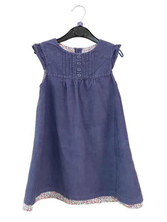 Preloved Jojo Maman Bebe - Blue Corduroy Cap Sleeve Dress (3-4y)