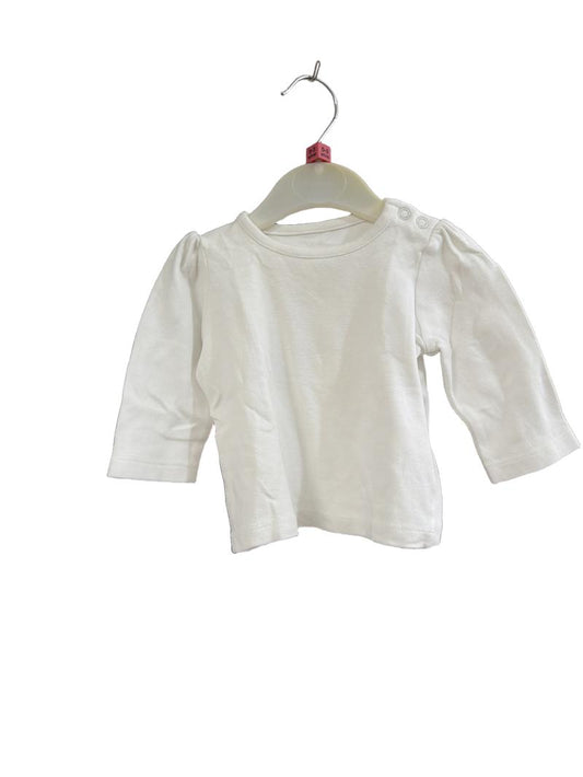 Preloved Morrison Supermarkets - White Long-sleeved T Shirt (0-3m)