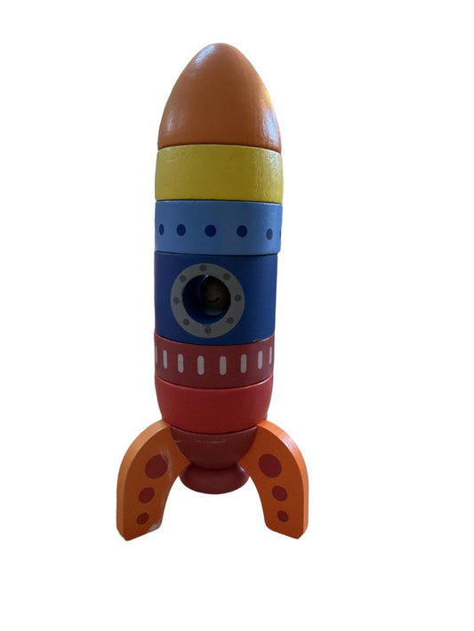 Preloved Toys - Wooden Stacking Rocket Ship - Playtive
