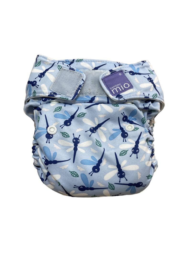 Preloved Bambino Mio - Blue Dragonfly Reusable Nappy. With Insert.