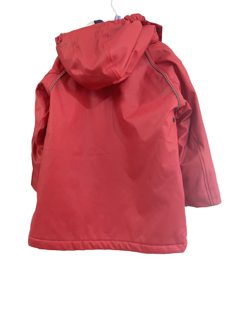 Preloved Muddy Puddles - Red Rain Jacket. Fleece Hood And Partial Inside. (3-4y)