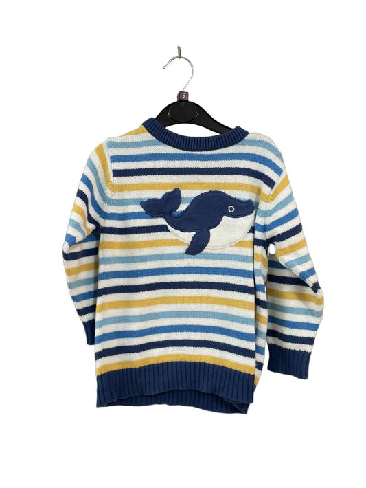 Preloved Kite - Blue Yellow White Stripe Whale Jumper (2-3y)