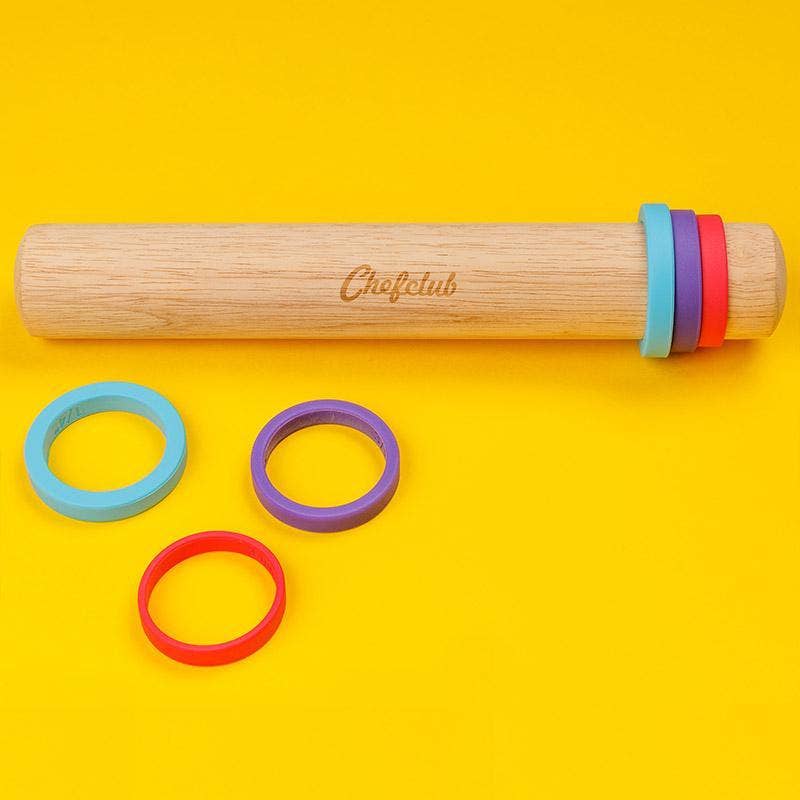 Rolling Pin with Adjustable Rings for Kids