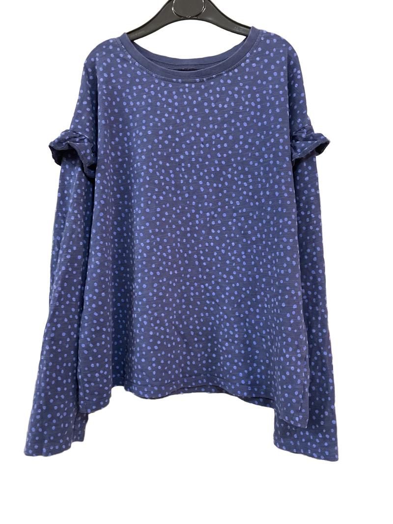 Preloved John Lewis - Blue Polka Dot Long-sleeved Top (11-12y)