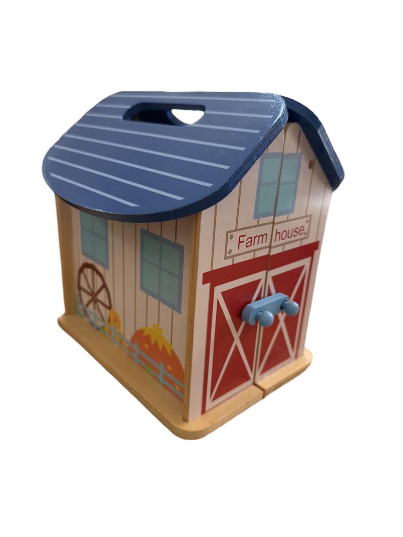 Preloved Toys - Little Town Wooden Farm House - Aldi