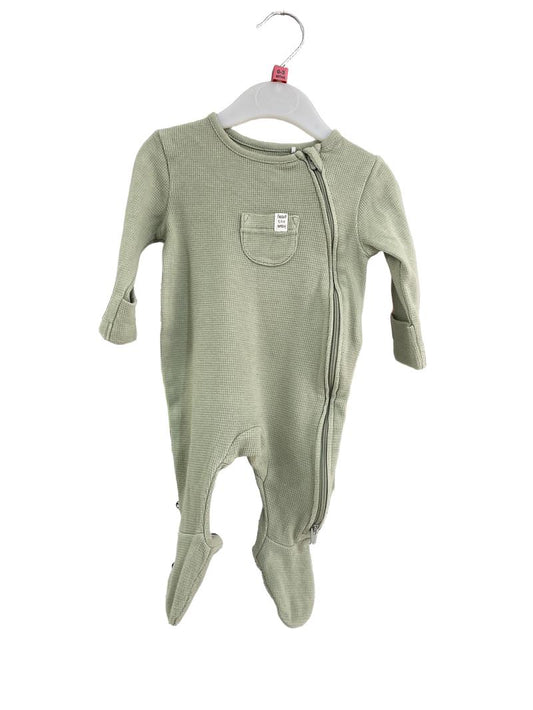 Preloved Marks & Spencer - Green Waffle Weave Zip Onesie (0-3m)