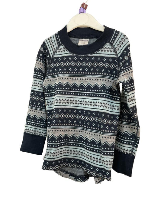 Preloved Polarn O. Pyret - Blue Gray Thermal Layer Top (2-3y, 3-4y)