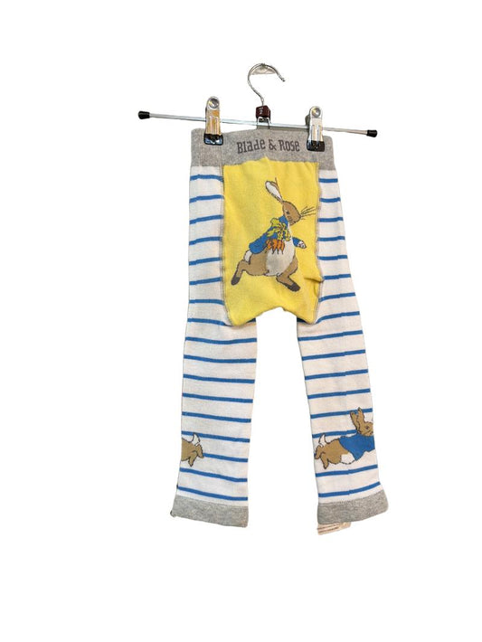 Preloved Blade & Rose - Blue White Stripe Peter Rabbit Knit Leggings (2-3y)