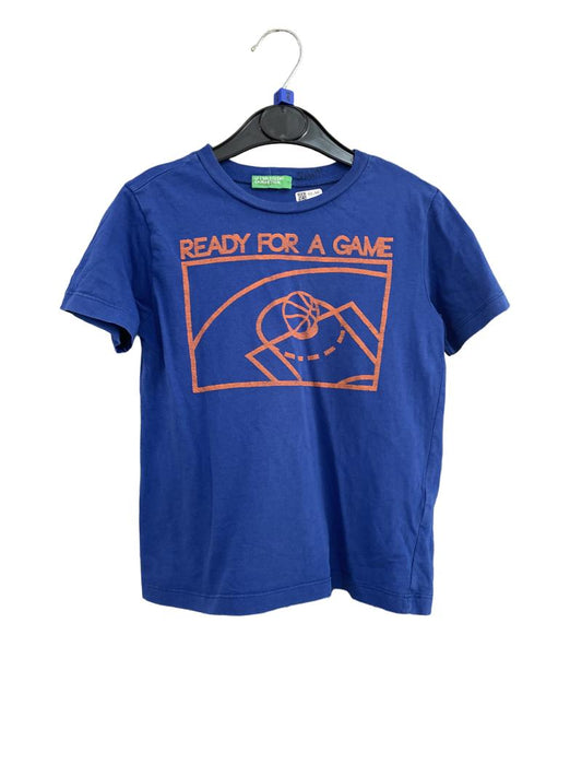 Preloved United Colors Of Benetton - Blue Ready For A Game T Shirt (6-7y)