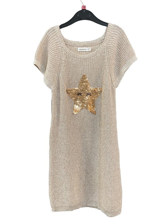 Preloved Orchestra - Rose Gold Sparkly Knitwear With Sequins In A Star Shape (10-11y)