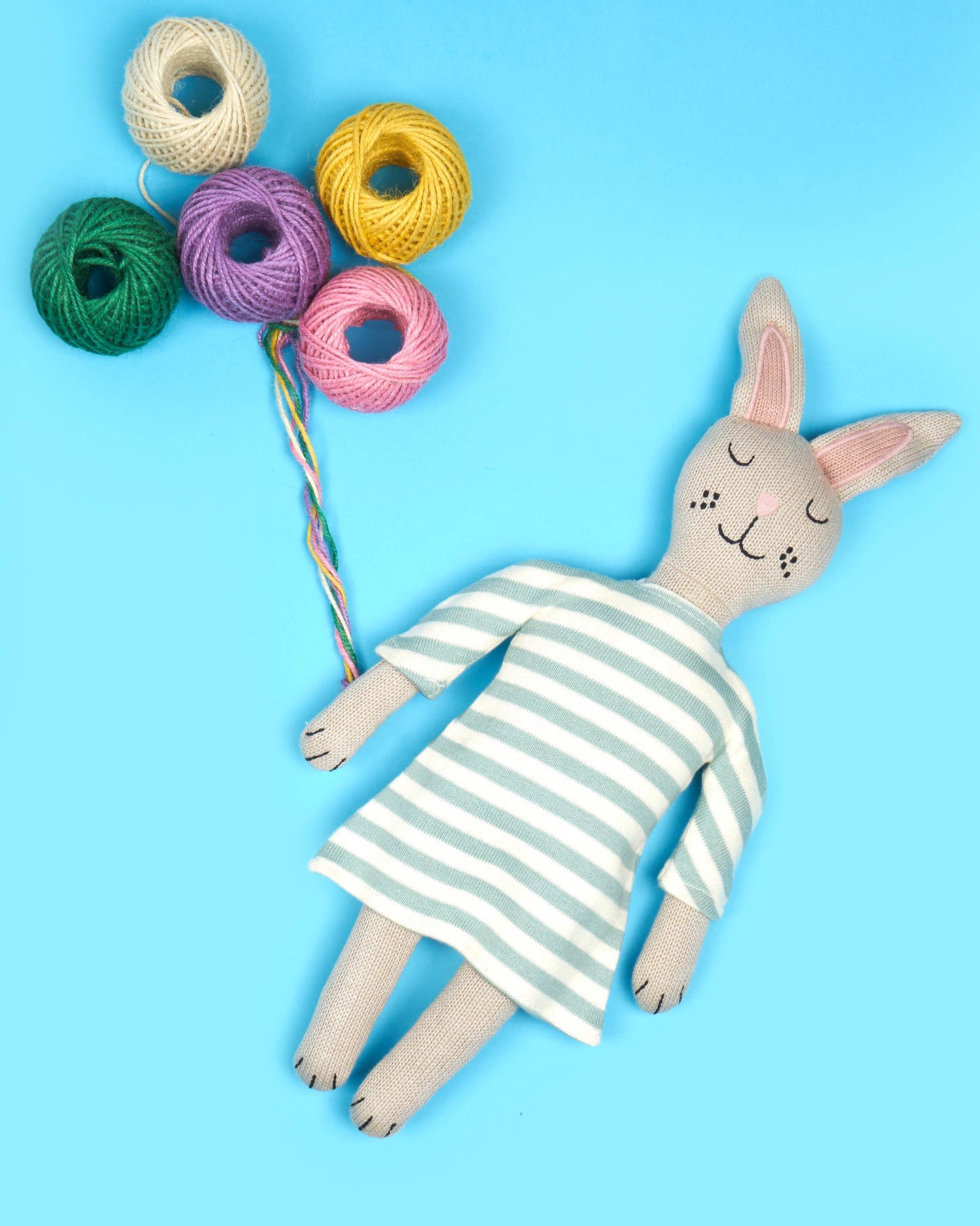 Bunny Doll Cuddly Toy, Organic Cotton Knitted