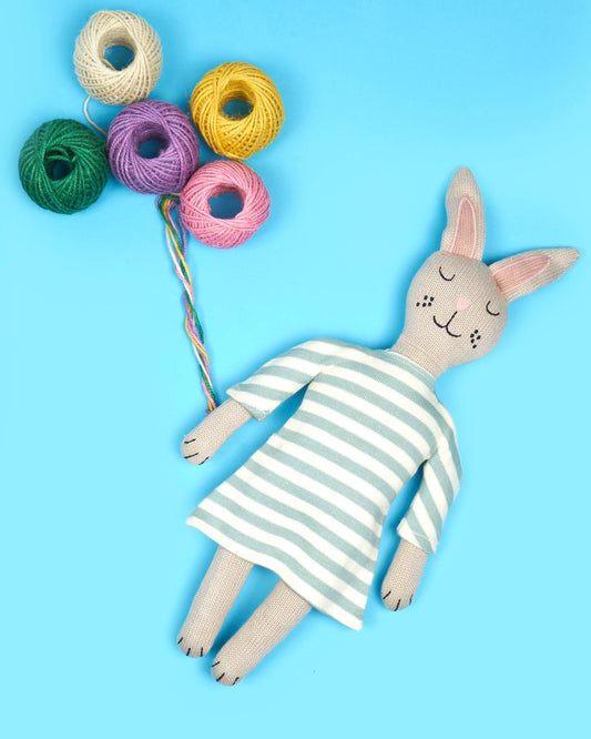 Bunny Doll Cuddly Toy, Organic Cotton Knitted