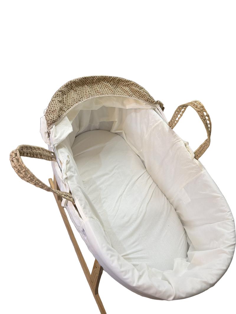 Preloved Clair De Lune - Moses Basket And Wooden Rocking Stand