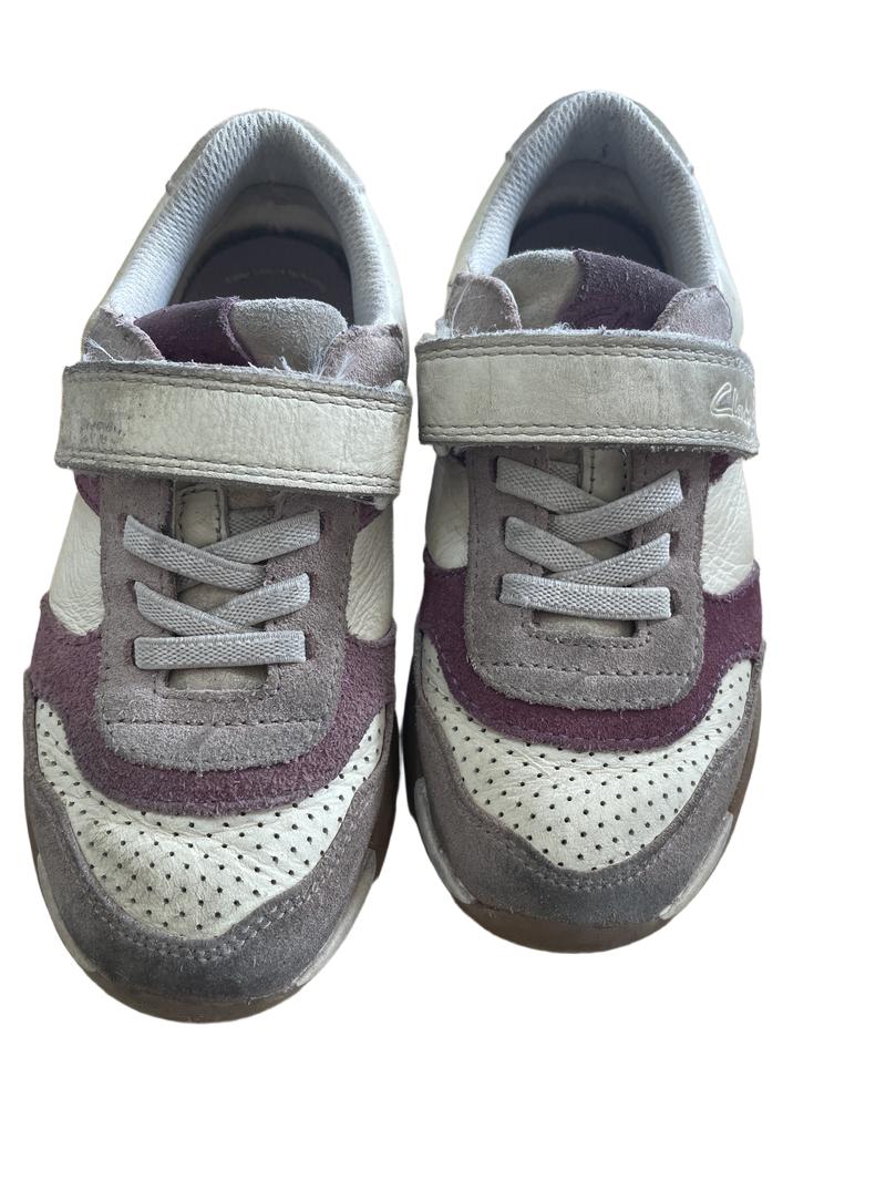 Preloved Clark's - Cream/Brown/Maroon Trainers. (11 UK)