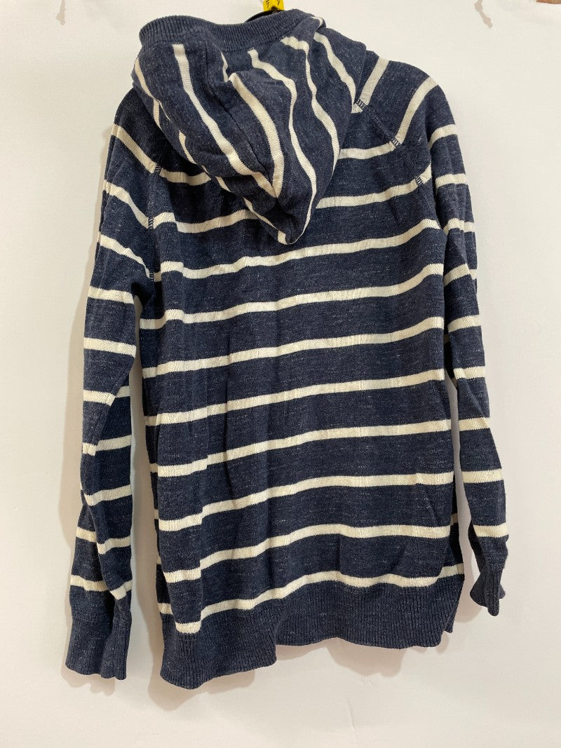 Preloved H&M - Top - Navy White Stripe Knit Hoodie (7-8y)