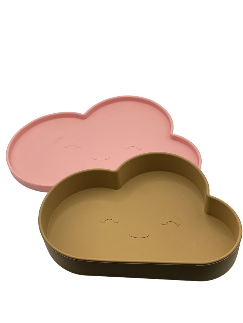 Preloved Brown And Pink Silicone Cloud Dish Set - OYOY - Toys