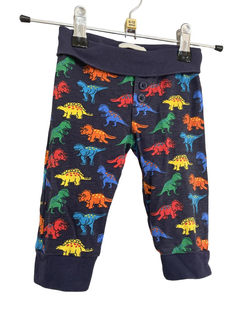 Preloved Jojo Maman Bebe - Navy Trousers With Colourful Dinosaurs. (6-12m)