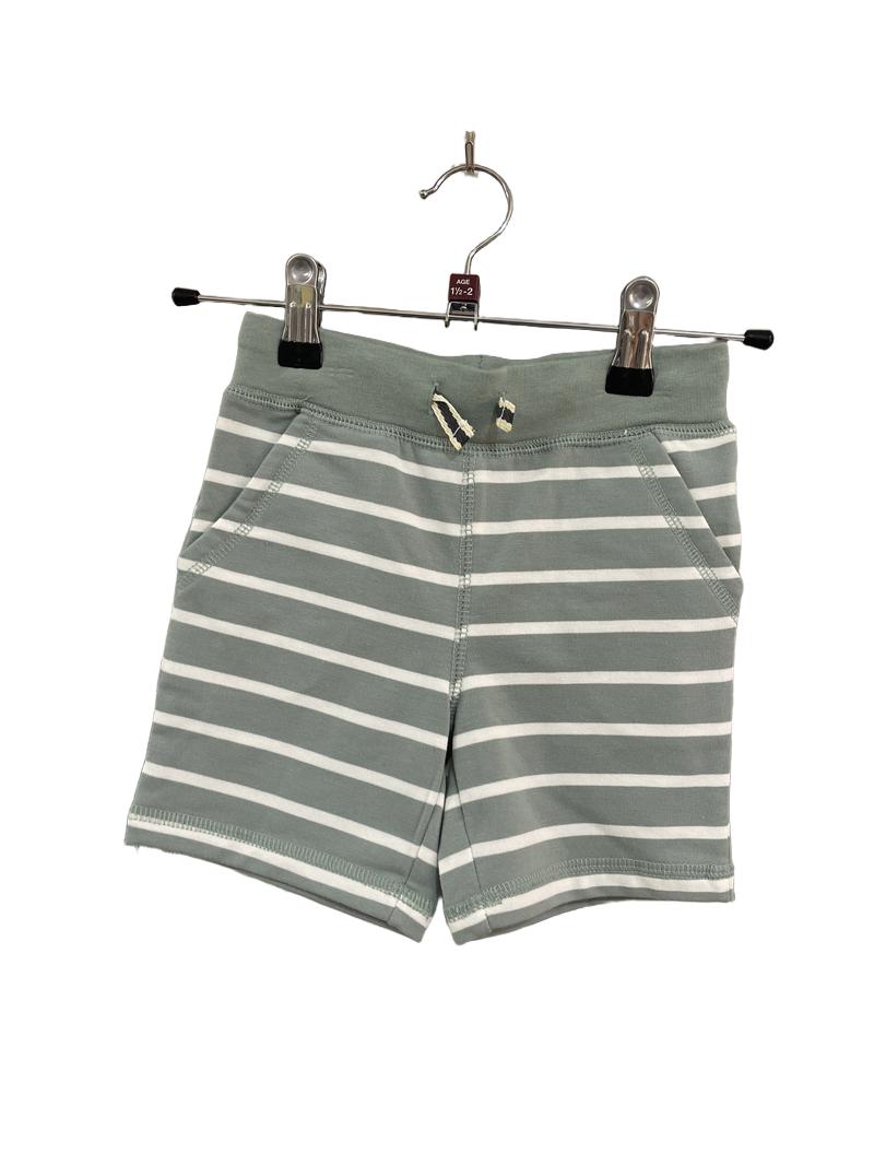 Preloved Unknown Brand - Sage Green White Stripe Shorts (18-24m)