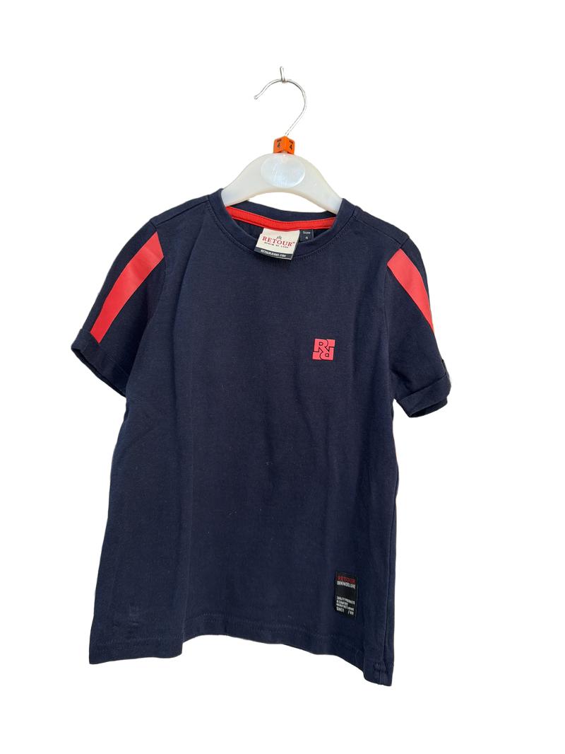 Preloved Retour - Navy Red Stripe T Shirt (4-5y)