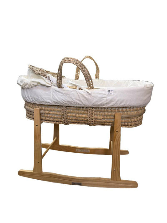 Preloved Clair De Lune - Moses Basket And Wooden Rocking Stand