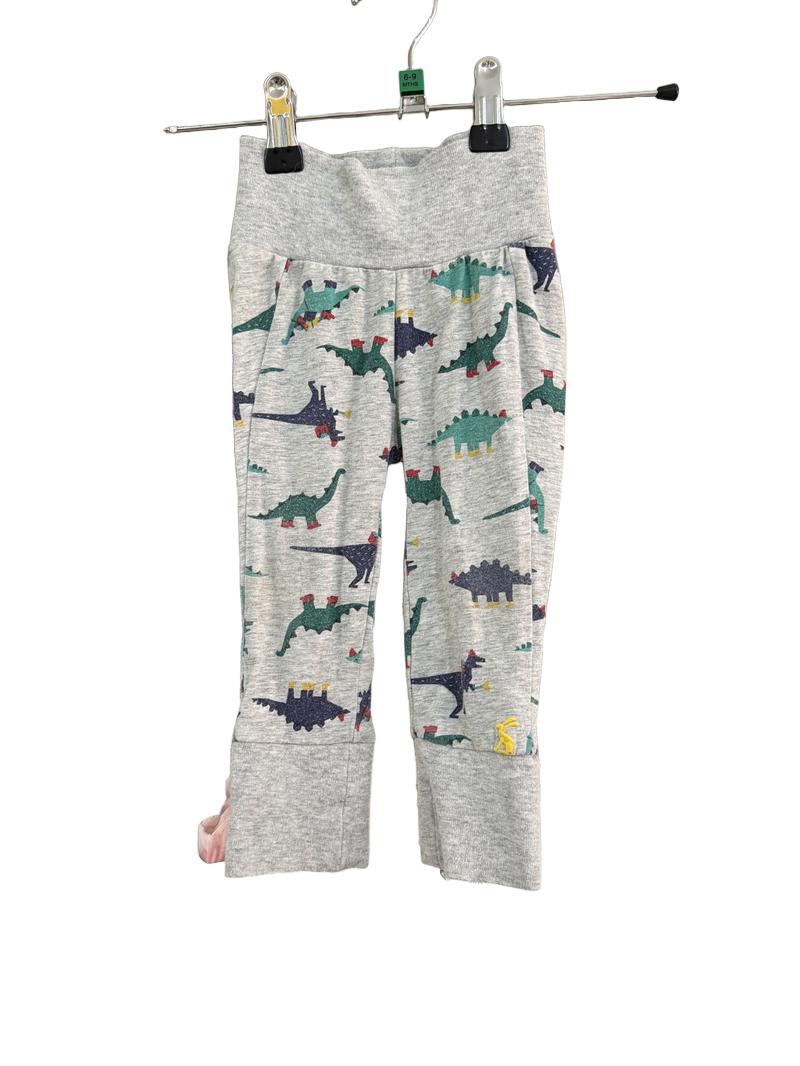 Preloved Joules - Gray Dinosaur Print Leggings (6-9m)