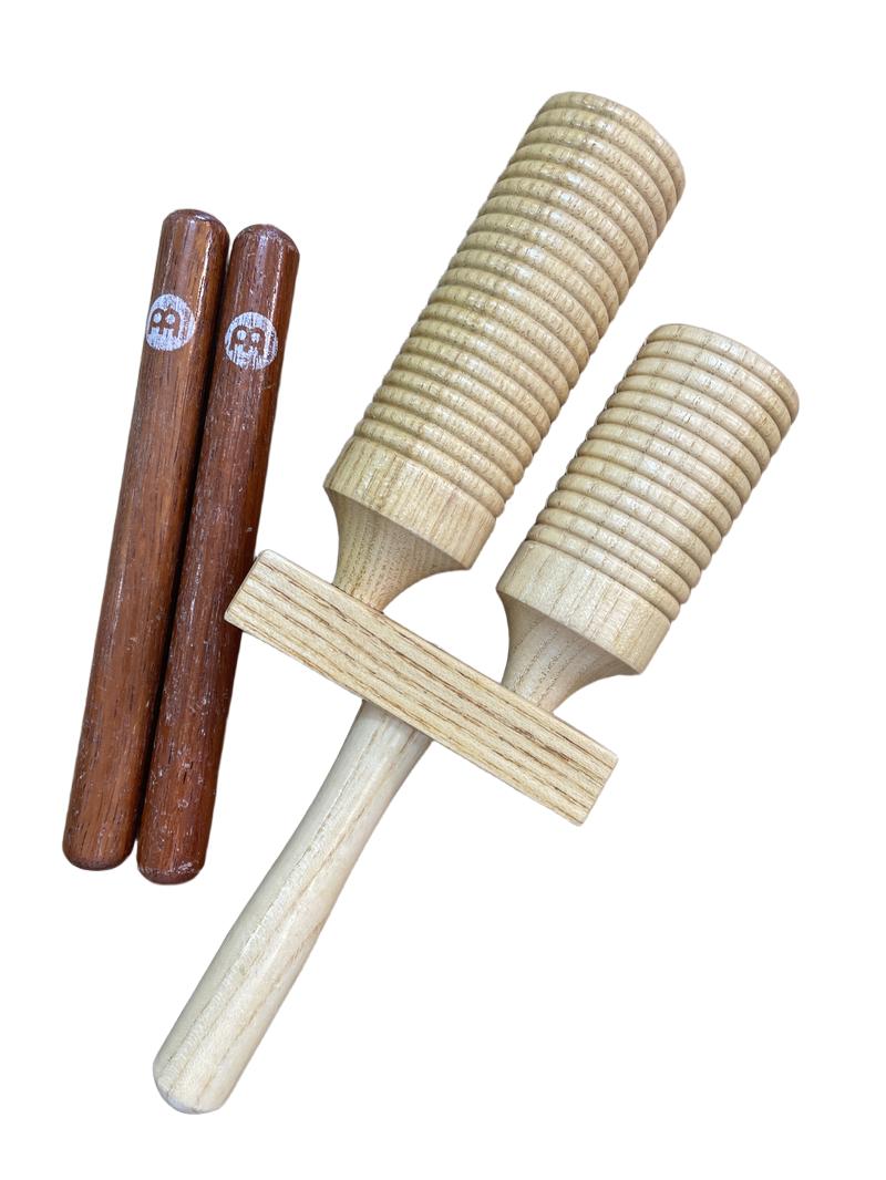 Preloved Toys - Wooden Percussion Instrument Bundle (clave And Guiro Bundle) - Unknown Brand