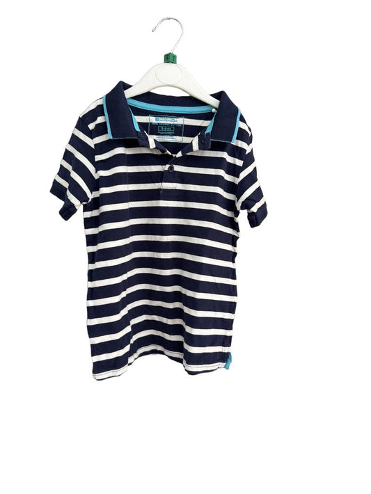 Preloved Mountain Warehouse - Navy White Stripe Polo Shirt (5-6y)