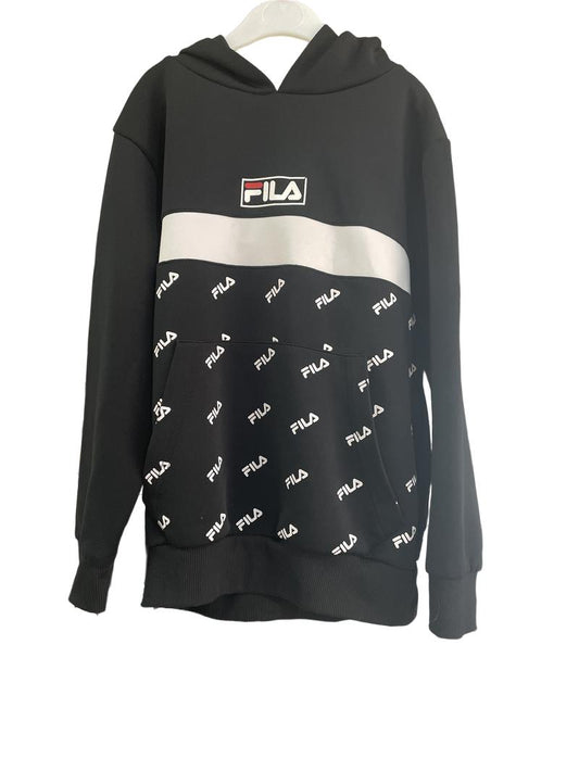 Preloved Fila - Black And White Fila Jumper  (10-11y)
