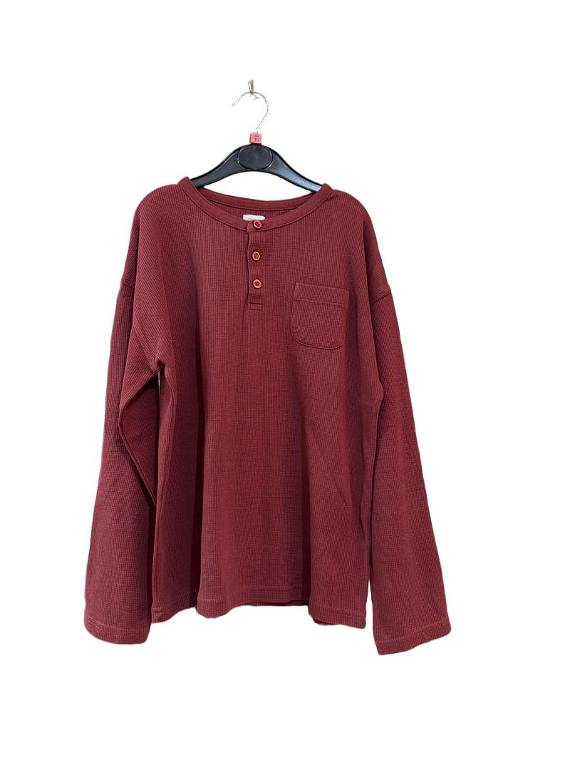 Preloved John Lewis - Maroon Waffle Weave Thermal Layer Top (10y)