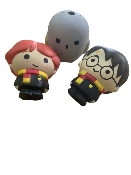 Preloved Toys - 3 Harry Potter Squish Toys/Pencil Top - Unknown Brand