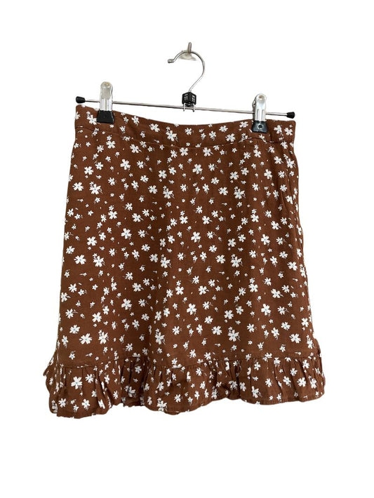 Preloved John Lewis - Brown White Floral Print Skort (11-12y)
