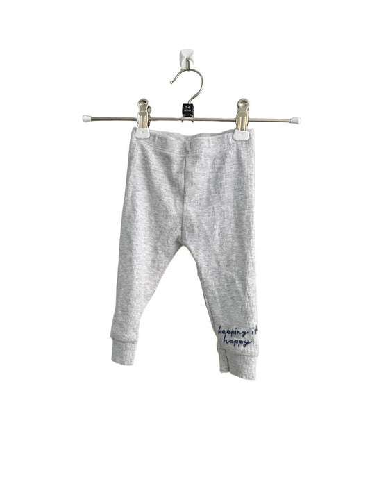 Preloved Unknown Brand - Gray "keeping It Happy" Leggings (3-6m)