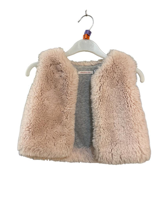 Preloved Monoprix Kids - Pink Faux Fur Gilet (3-4y, 4-5y)